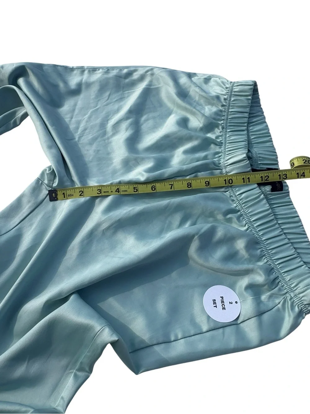 House of Harlow 1960 Sleepwear Large Blue Green Satin Pajama Set NWOT